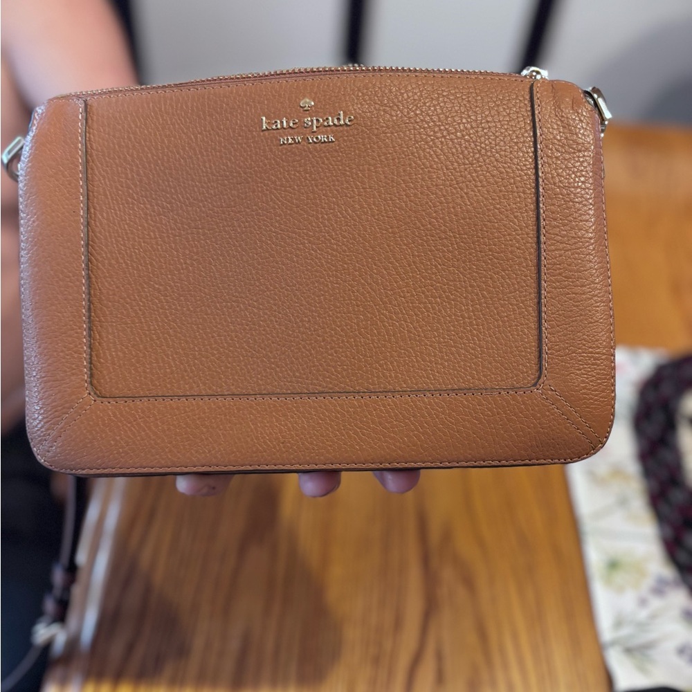 kate spade New York Tan Pebbled Leather Crossbody